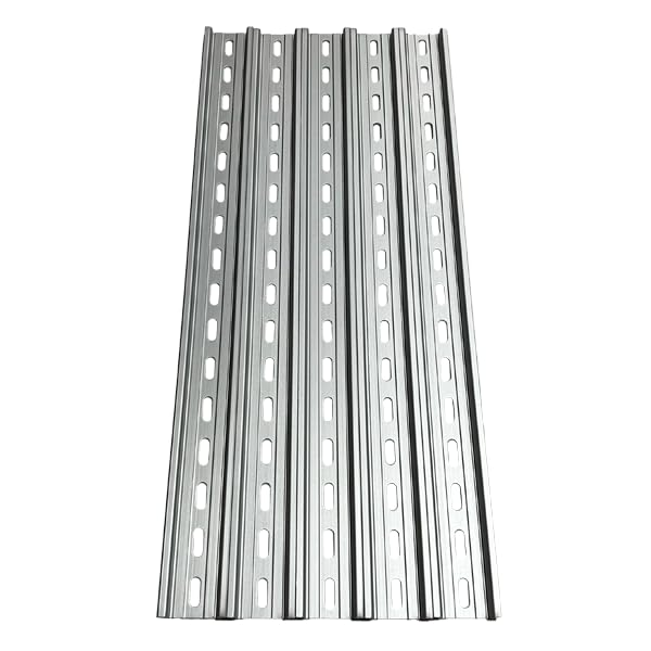 International Connector T&G 5 Pieces DIN Rail Slotted Aluminum RoHS 35mm Wide 7.5mm High (16") - size: 16"