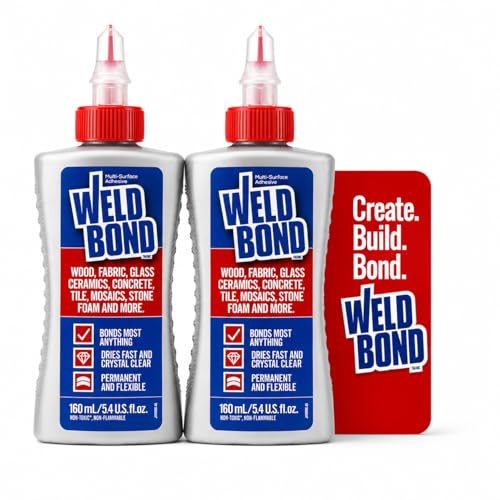 Weldbond Multi-Surface Glue Non Toxic for Mosaic Wood Craft 5.4oz (2 Pack) - size: 2 pack