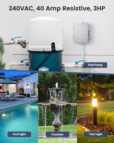 SURAIELEC Digital Pool Timer, 40AMP 240V 3HP, 7-Day Pool Pump Timer Switch - style: 240VAC 3HP