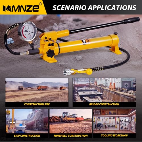 Hydraulic Hand Pump CP-700 High Pressure Portable Manual Hydraulic Pump Hydraulic Lifting Cylinder Jack Pump with Pressure Oil Gauge - size: CP-700 with oil gauge