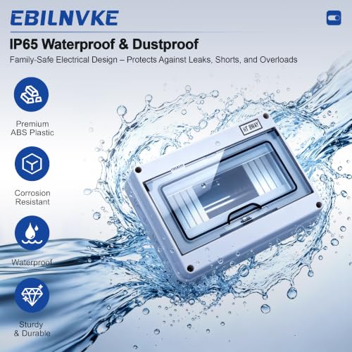 8 Way Circuit Breaker Box, Waterproof Distribution Protection Box - color: HT, size: 8 Way 200x155x92 MM