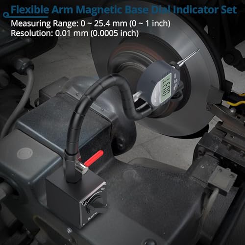 Dial Indicator Set with Magnetic Base,0.0005" Precision for Lathe & CNC