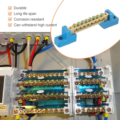 4PCS Grounding Bus Bar 8 Positions - size: 8 Positions-4Pcs