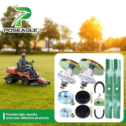 GY21098 42 Inch Deck Rebuild Kit for John Deere D105 D110 D130 - color: A8 2xSpindle+2xGX20367+Idler+BeltA103+Blades+Wheel