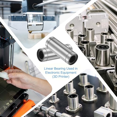 uxcell 4Pcs LM12LUU Linear Ball Bearings, 12mm Bore Dia, 21mm OD, 57mm Length Double Side Rubber Seal Linear Motion Bearing for 3D Printer CNC Machine Applications, ABEC3 - size: 12mm x 21mm x 57mm