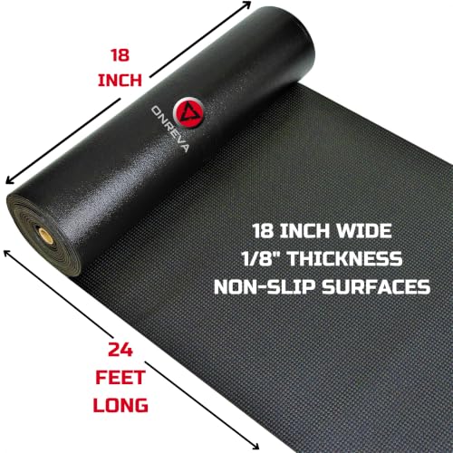 ONREVA Tool Box Liner 18" Wide x 24 Ft, 1/8" Thick Heavy Duty Toolbox Drawer Liners for Tool Chest Cabinet Workbench & Garage Shelf, Protective Non-Slip Mat for Mechanics & Workshops, Black
