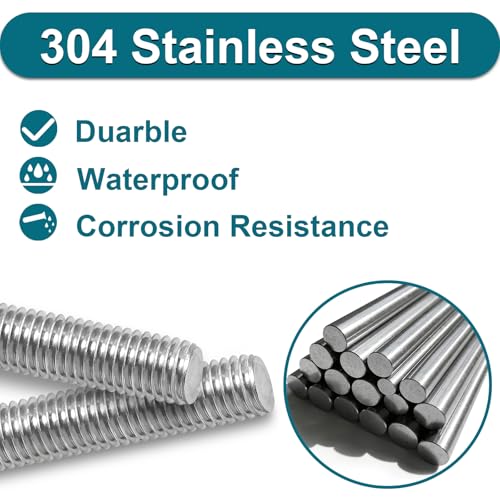 M4 X 250mm Threaded Rods, 4PCS Fully Threaded rods & Studs - size: M4 x 250mm