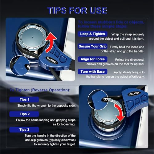 2-Piece Heavy-Duty Strap Wrench Set Upgrade, 4" to 6" Diameter - color: Blue