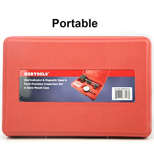 Dial Indicator with Magnetic Base 0-1.0" & Point Set Dial Test Indicator 0.001" Precision Measuring Gauge Tools Kit, Magnetic Dial Indicator Base Holder with Fine Adjustment
