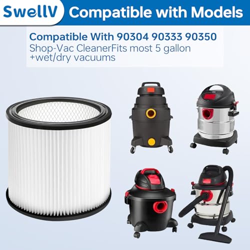 90304 Vacuum Filter Replacement Filter for Shop-Vac 90304 90350 90333 90585 - style: White-2pack