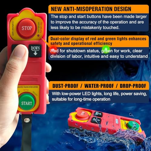 Electric Hoist 2 in 1,Electric Hoist 1760lbs, Bigorenda 110v Electric Hoist Winch with 328ft Wireless Control & Wired Remote Control, 65.6ft Lifting Garage Lift Hoist,for Factories, Warehouses, Attic - color: Blue