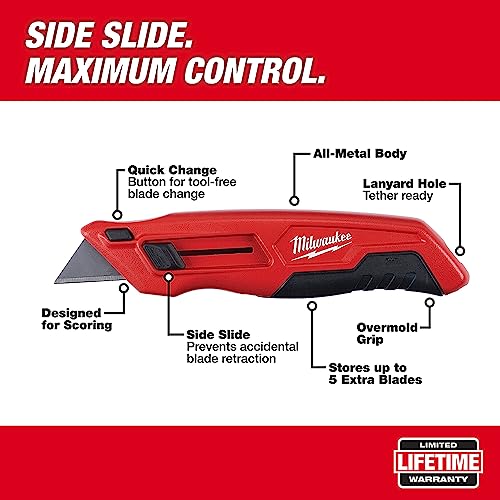 MILWAUKEE'S Utility Knife,Retractable Operation, Black