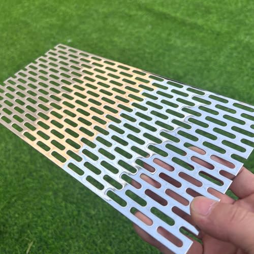 7.8"x3.9" Perforated Metal Sheets 19Gauge Expanded Metal Mesh Opening Oblong Holes 0.2x0.8inch (About 5x20mm) Perforated 304 Stainless Steel Mesh Screen Panel Decorative Panel Decorati Plate - size: 7.8"x3.9", style: Oblong Hole 5x20mm