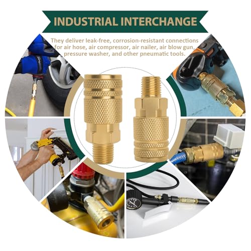 12Pcs 1/4 Inch Air Hose Fittings, 1/4'' NPT Male Industrial Couplers, 1/4-Inch Air Line Quick Connect Fittings, Air Tool Fittings for Air Compressor Hose Repair Accessories - style: 1/4" NPT Male