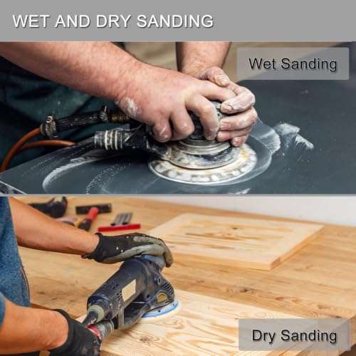 6 Inch 50 Pcs Wet Dry Hook and Loop Sanding Discs, No Hole, 320 Grit - style: Grit 320