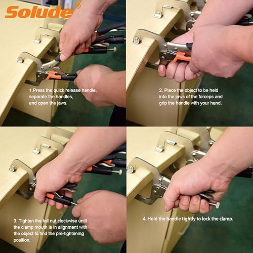 6-Inch C-Clamp Locking Pliers,Heavy Duty Vise Grip Welding Clamp With Swivel Pads for Woodworking,Home,Metalworking,Auto Repair(4 Pack) - size: 6 inch 4 Pack