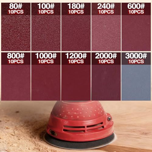 SPEEDWOX 100PCS Sanding Discs 3 Inch Hook and Loop Sandpaper 80/100/180/240/600/800/1000/1200/2000/3000 Grit Sander Disc Sanding for Sanders Drill Grinder Rotary Tools Attachment Woodworking - style: 80 to 3000 Grit