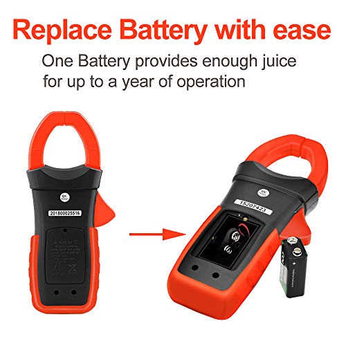Clamp Meter with Bluetooth, 4000 Counts TRMS Multimeter, CAT II 1000V AC/DC Voltage Tester, Amp Ohm Temp Capacitance, Smart APP Data Logging for HVAC Electricians