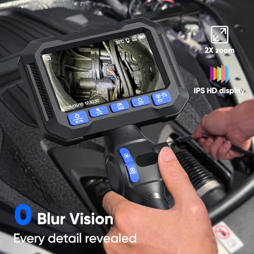 T Takmly Articulating Borescope, 1080P HD Endoscope for Inspection - color: Blue/ 0.23" Diameter