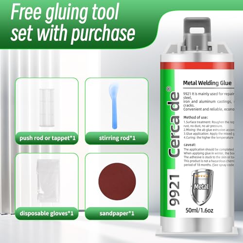 Metal Glue,Heavy Duty Waterproof epoxy Adhesive,Suitable for bonding Metals, Steel, Iron, Aluminum, Plastics, Ceramics, and Materials,Professional Bonding of Various Metal items1.6oz.
