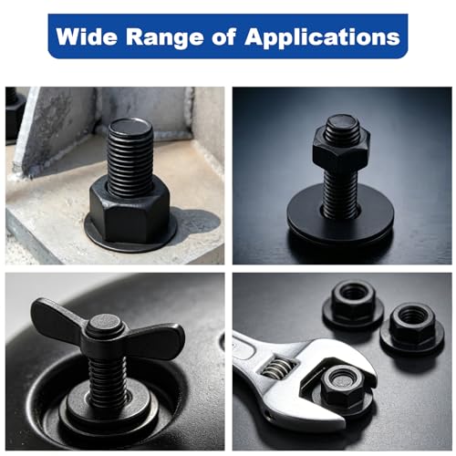 ZQZ 1/4 x 1 Stainless Steel Fender Washers, 100PCS Flat Washer 1" OD Black - size: B-1/4" x 1"-100 Pieces
