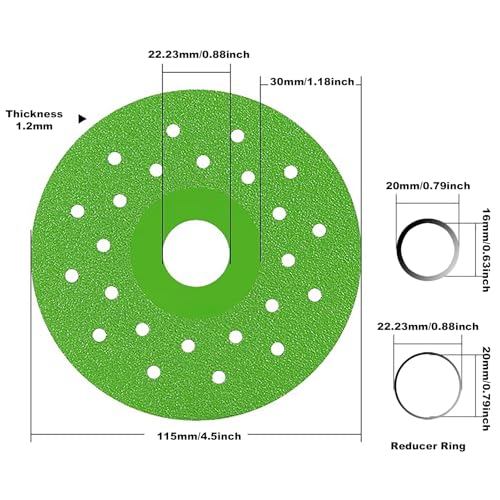 5Pcs Premium 4.5 Inch Diamond Cutting Disc for Angle Grinder - Ultra-Thin, Chip-Free, and Versatile for Tile, Marble, and Glass Cutting