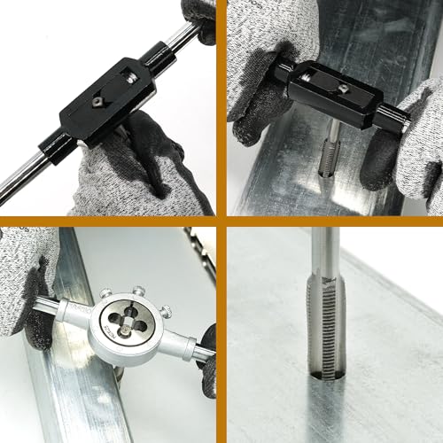 110PCS Tap and Die Set, Metric Size M2-M18 Standard Threading Tool with Adjustable Handles, Accessories and Storage Case for Cutting External and Internal Threads - style: 110 pcs