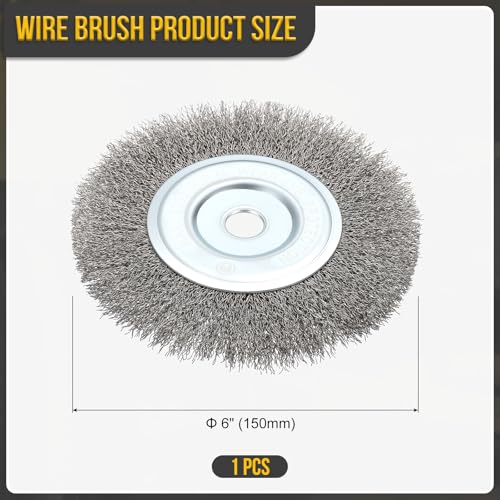 DTGN 6 Inch Wire Wheel Brush for Grinder, 5/8" Arbor - size: 6 inch(5/8" Arbor)
