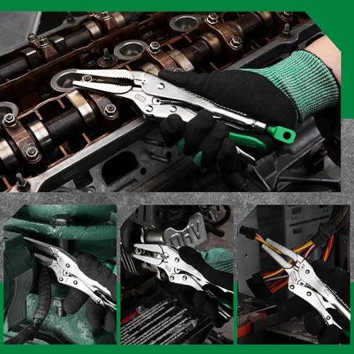 SK 9.5" Long Nose Locking Pliers, Vice Grips, Premium CR-V Steel - size: 9.5" Single