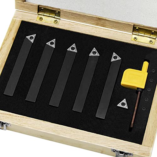 1/4" Indexable Carbide Turning Inserts Holder Set for Machining Lathes - size: 1/4 in