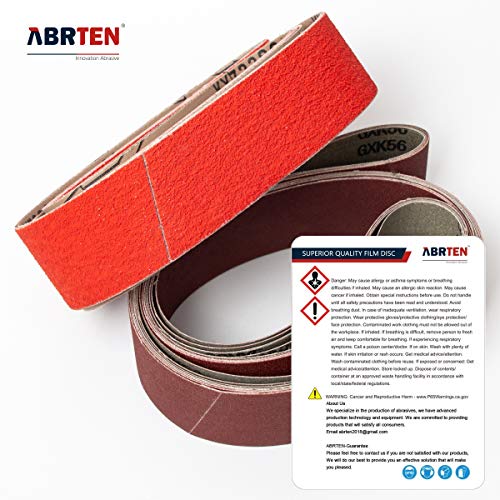 2 x 72 Inch Sanding Belts, Ceramic & Aluminum Oxide, 6 Pack - size: 2x72 inch