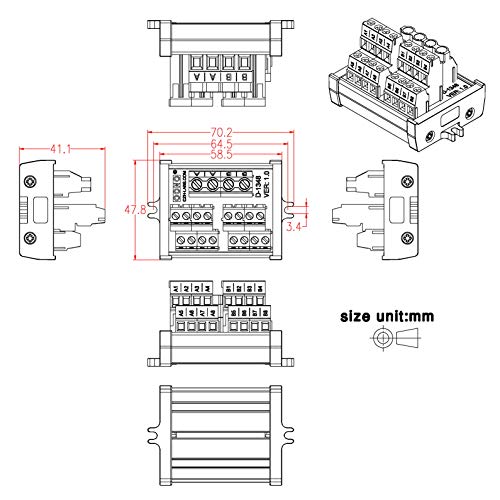 Screw Terminal Block Power Distribution Module (2x8 Position, Screw Mount) - size: 2x8 Position, style: Screw Mount