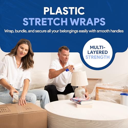 International Plastics Co. 5'' Stretch Wrap with Rotating Handle for Moving - size: 1 Pack, style: 5" Spinning Handles