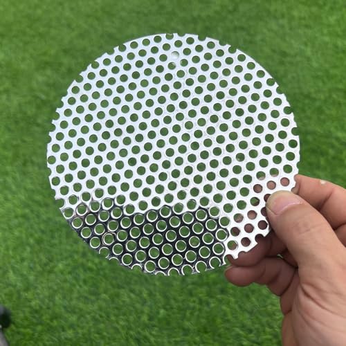 6" Diameter Round Slices Perforated Metal Sheets 19 Gauge Opening 1/5"(About 5 mm) Expanded Metal Mesh Perforated Plate 304 Stainless Steel Sheet Mesh Screen Panel Decorative Me - size: Round 6"