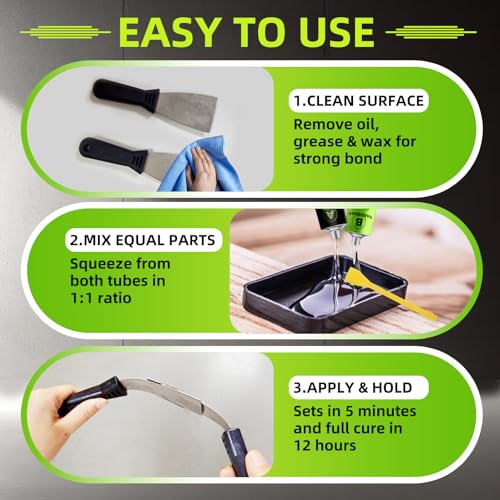 LOCBONDSO 2 Part Epoxy AB Glue, 5-7 Min Fast Curing Clear Adhesive, 2 oz