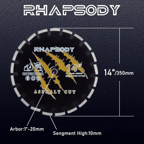 RHAPSODY 14Inch Asphalt Diamond Saw Blade - color: Asphalt Blade, size: 14Inch