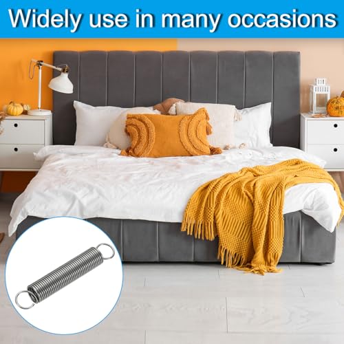 PATIKIL Extension Spring, 2pcs Wire Diameter 0.04", OD 0.4", Free Length 2.4" Spring Steel Dual Hook Tension Springs for Lawn Tractor Home Repairs DIY, Grey - size: 1.0*10*60mm