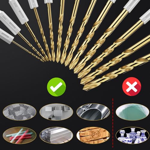 16Pcs 1/4" Hex Shank Titanium Twist Drill Bit Set - size: 1/4" - 16pcs HSS