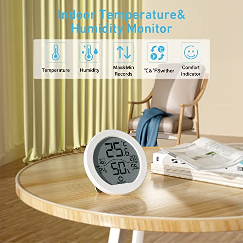 Indoor Digital Hygrometer Thermometer for Room Temperature Humidity Meter - color: White, size: TH1 x2