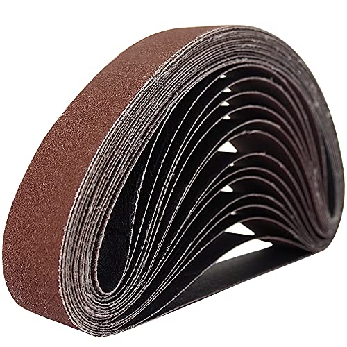 15 Pcs 2-1/2 x 14 Inch Assorted Aluminum Oxide Sanding Belt - 80/120/150/240/400 Grit - size: 2.5x14(15pcs)
