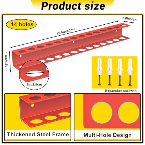 Screwdriver Plier Organizer Wall Mount,16" Screwdriver Holder,Red - size: 1 PCS Red