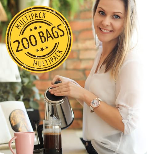 IMPRESA Non-Woven French Press Filter Bags, 8"x 10" Inch Disposable Coffee Brewing Bags, Tea Strainers & Cold Brew Filters, 200 Pack - size: 200 Pack (8"x 10")