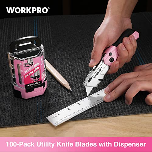 WORKPRO 100-Pack Utility Knife Blades - style: SK5(pink)