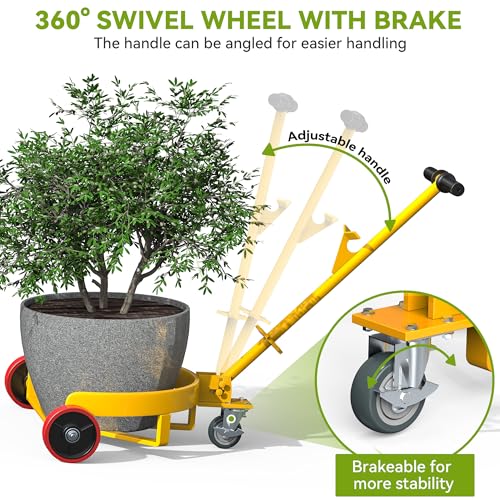 AUTOSAVER88 1200lbs Drum Dolly 55 Gallon w/Anti-Slip Handle & 3 Casters