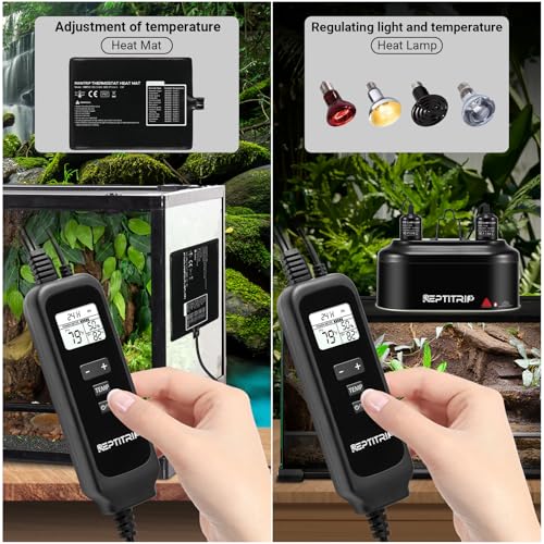 Reptile Thermostat, Dimming Thermostat with 1-24H Timer Setting - color: Timer-temp Set