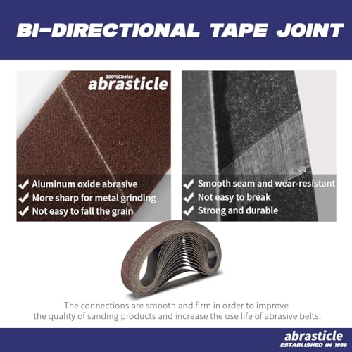 21 Pcs 1-1/2 x 30 Inch Assorted Aluminum Oxide Sanding Belt - 40/60/80/120/150/240/400 Grit - size: 1-1/2x30(21pcs)