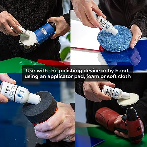 Glass Polish 1.7oz (50ml) Plastic & Acrylic Cutting Compound with Micro Abrasives for Professional Polishing - GP14011