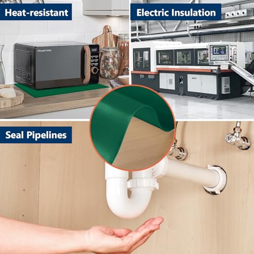 WochiTV Green Silicone Rubber Sheet, 12" Wide x 1/8" Thick x 12" Long High Temperature Rsistant Rubber Mat for DIY Gaskets Material, Pads, Sealing, Cushion, Microwave Oven Protection - color: 1/8" Thick Green, size: 12” x 12"