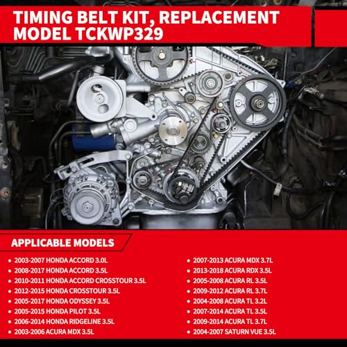 Timing Belt Kit with Water Pump Replacement for: TCKWP329 - size: 2003-2017 Accord