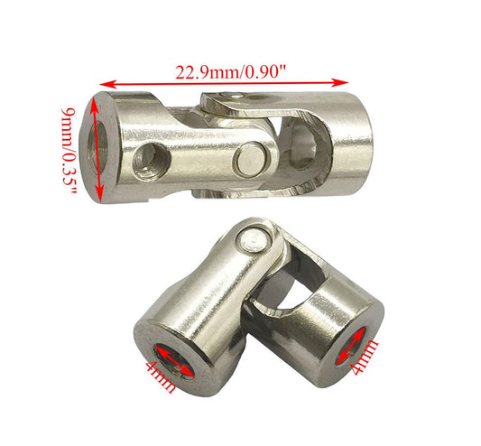5Pcs 4mm to 4mm Universal U Joint Coupling Motor Connector, Rotatable Steering Shaft Couplers for RC Cars Boats Models and Robots - size: 4mm to 4mm